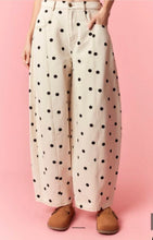 Polka Dot Wide Denim Pants