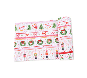 Sugar Plum Fairy - Nutcracker Fair Isle Pink - Swaddle Blanket
