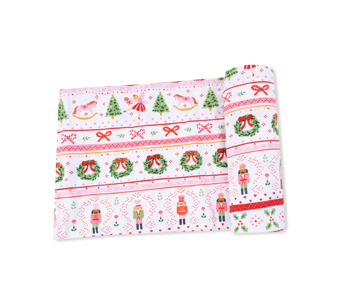 Sugar Plum Fairy - Nutcracker Fair Isle Pink - Swaddle Blanket