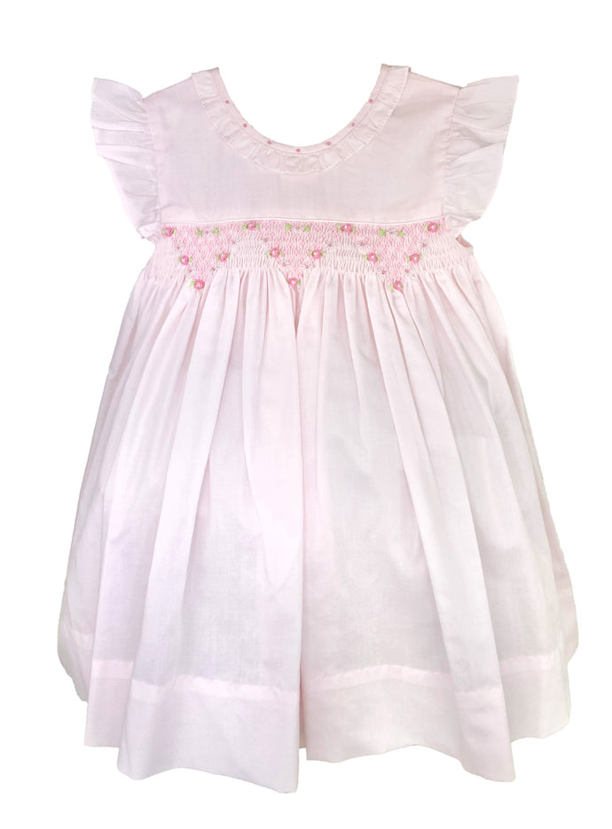 Pink Floral Smocked Dress