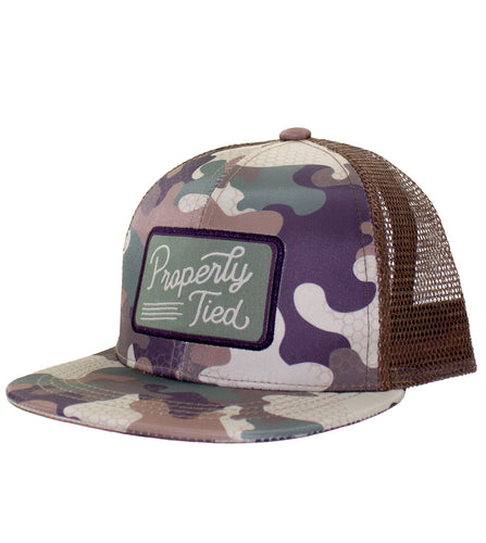Boys Sportsman Trucker Hat Delta Woodland Camo