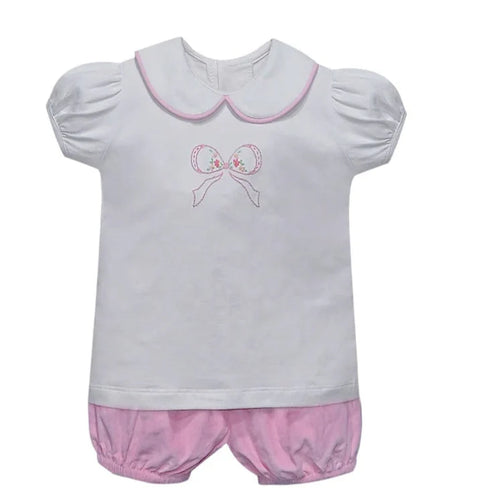 Aubrey Bloomer Set - Pink Bow