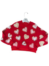 QOS Kids Red Heart Cookies Sweatshirt