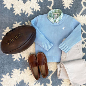 Isaac's Sweater (Unisex)
Barrington Blue With Palmetto Pearl Stork
