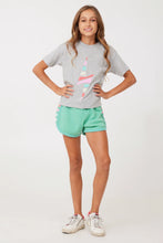 HEATHER GREY SHORT SLEEVE TEE W/ BOLT EMBROIDERY