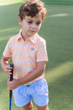 Orange Chiffon Stripe Short Sleeve Pro Performance Polo