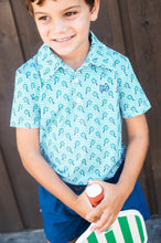 Marina Green Pickleball Print Short Sleeve Pro Performance Polo