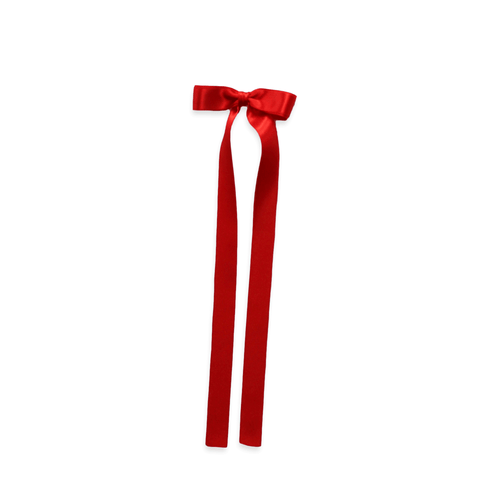 Small Red Satin Long Tail Bow