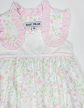 Pink Ruffle Shoulder Floral Print Bubble