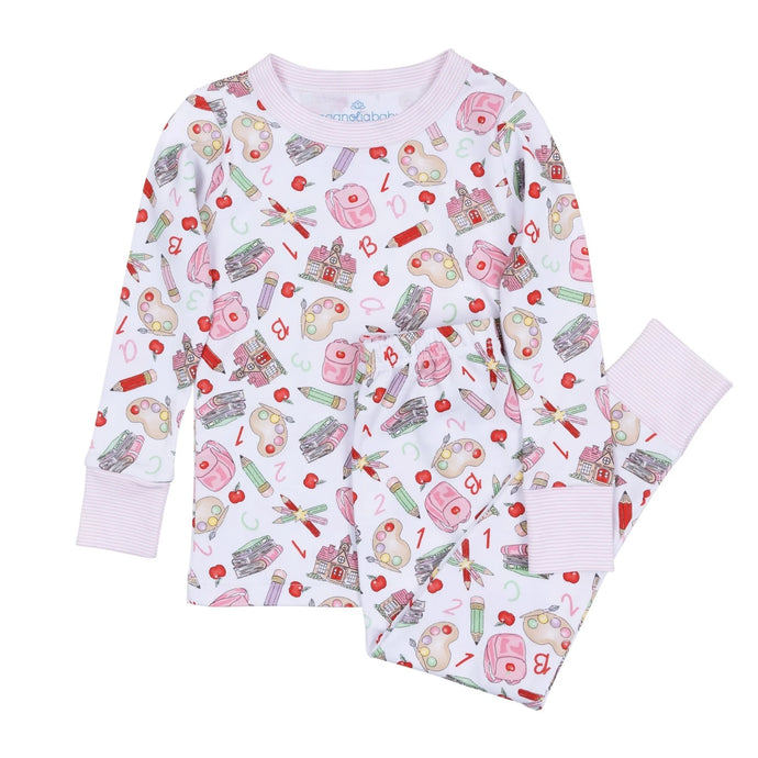 School Day Sweetness Long Pajamas - Pink