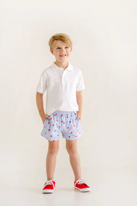 Sheffield Shorts Apple of My Eye with Wood Boat Blue Stork