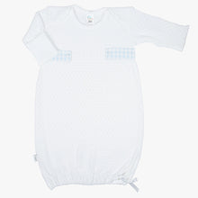 Paty Knit Blue Overlap Shoulder Gown (Gingham Tabs) 115GHM