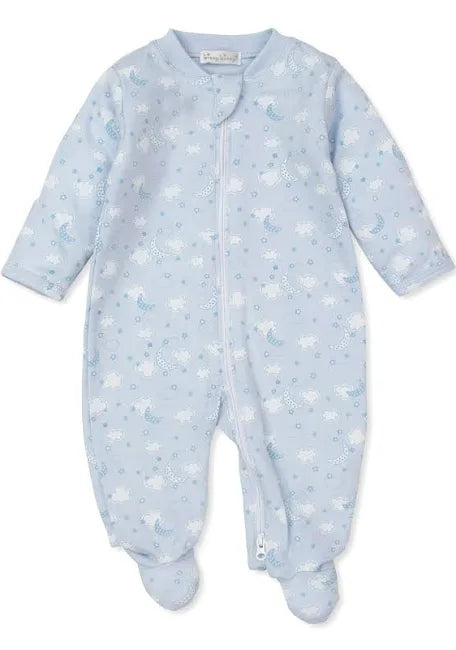Night Clouds Footie, Blue