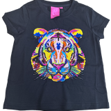 Kids Black Rainbow Tiger Tee