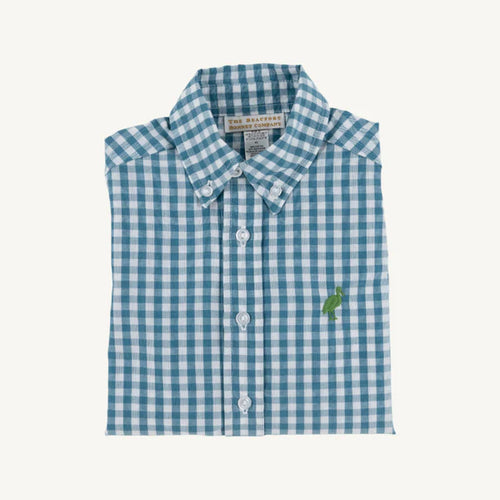 Deans List Dress Shirt, Bansley Blue Gignham