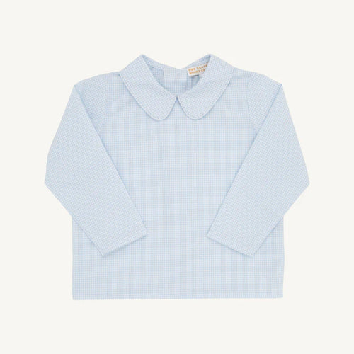 Peter Pan Woven Top, Barrington Blue Windowpane