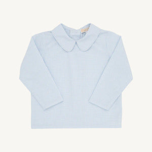 Peter Pan Woven Top, Barrington Blue Windowpane