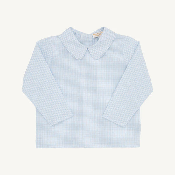 Peter Pan Woven Top, Barrington Blue Windowpane