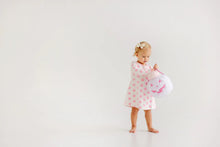 Long Sleeve Polly Play Dress Vintage Prep Pumpkin Pails with Sandpearl Pink