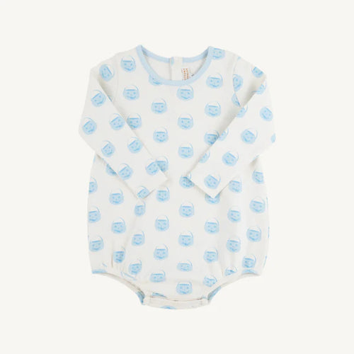 Long Sleeve Patton Play Bubble Vintage Prep Pumpkin Pails with Buckhead Blue