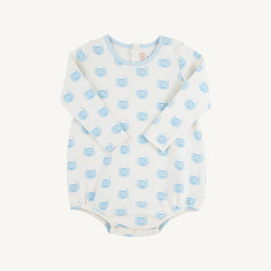 Long Sleeve Patton Play Bubble Vintage Prep Pumpkin Pails with Buckhead Blue