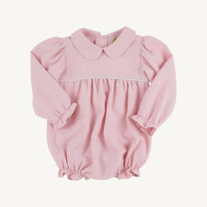 Long Sleeve Britt Bubble Sandpearl Pink Herringbone with Worth Avenue White