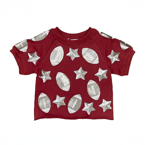 Maroon and Silver Football Top