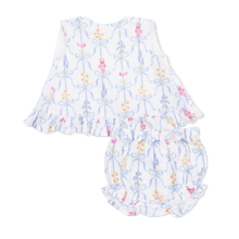 Ribbon Bouquets Ruffle Back Top and Bloomer