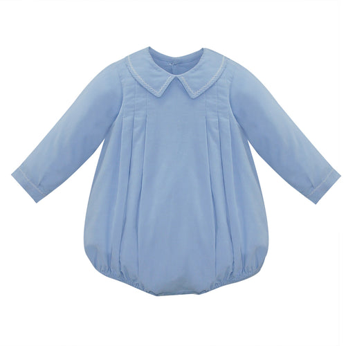 Blue Kennedy Boy Bubble w/ white stitching
