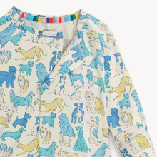 It's A Paw-Ty Blue modal magnetic grow with me convertible coverall