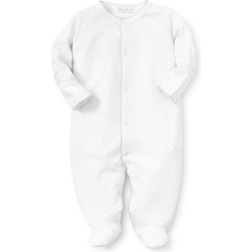 White w/silver Dots Footie