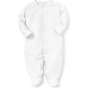 White w/silver Dots Footie