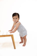 Navy Stripe Henley Shortie Romper