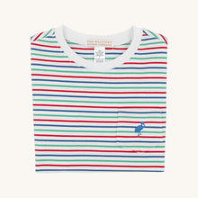 Carter Crewneck Simsbury Stripe with Wood Boat Blue Stork
