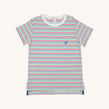 Carter Crewneck Simsbury Stripe with Wood Boat Blue Stork