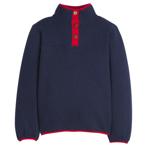 Classic Quilted Pullover Navy/Red