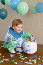 Happy Halloween Clown Costume (Romper) Grace Bay Green with Beale Street Blue Gingham