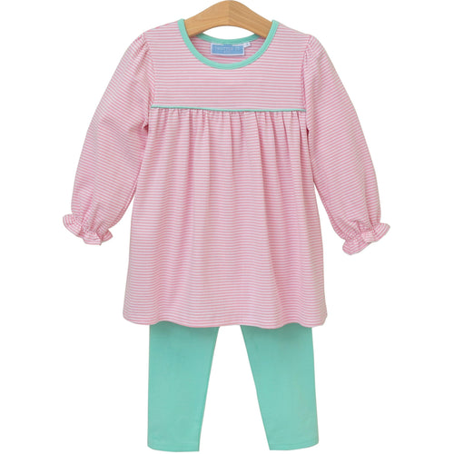 Ellie Pant Set Light Pink Stripe/Mint