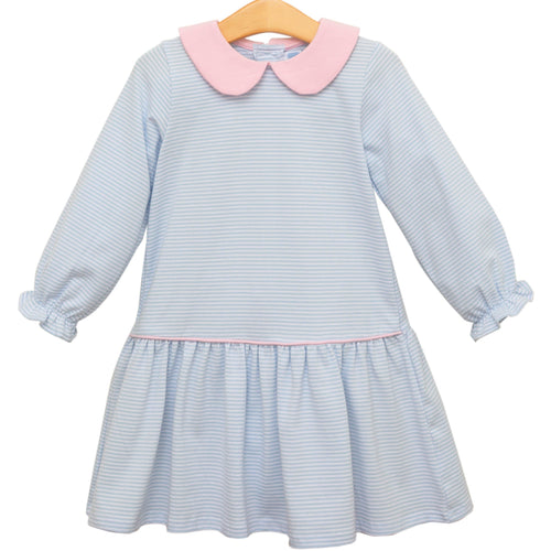 Katherine Dress Light Blue Stripe/Light Pink