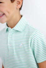 Prim and Proper Polo Pima-Grace Bay Green Stripe