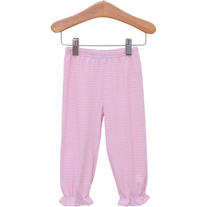 Girl Bloomer Pants-Light Pink Stripe Ruffle