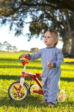 Miller Romper- Slate Blue Stripe