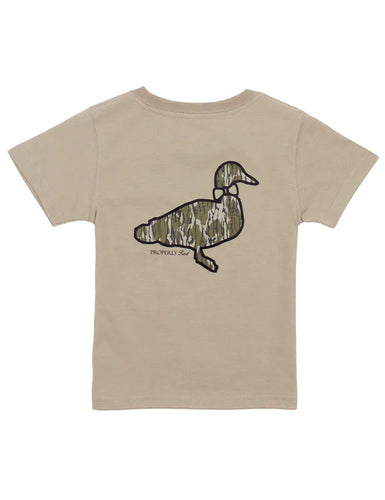 Boys Mossy Oak Logo SS Sand