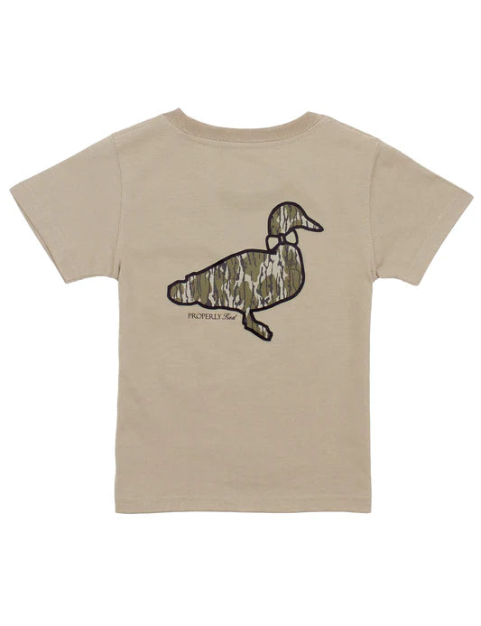 Boys Mossy Oak Logo SS Sand