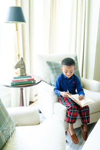 Long Sleeve Prim & Proper Polo Nantucket Navy with Richmond Red Stork
