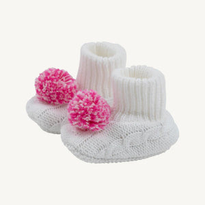 Bryer Bootie Worth Avenue White with Palm Beach Pink & Hamptons Hot Pink