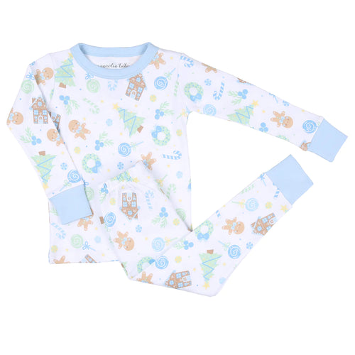 Sweet Gingerbread Pajama Set, Blue