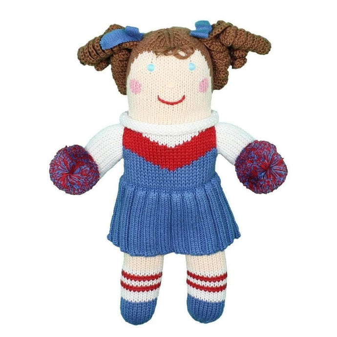 Cheerleader 7” rattle, blue and red