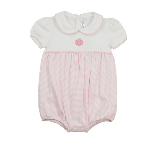Pink Stripe French Knot Pumpkin Pima Bubble