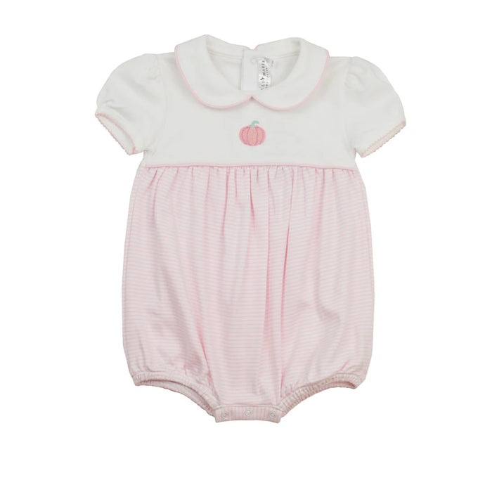 Pink Stripe French Knot Pumpkin Pima Bubble